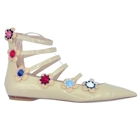FENDI Flowerpower Patent Leather Ballet Flats Size 39EU 9US - Picture 2 of 16